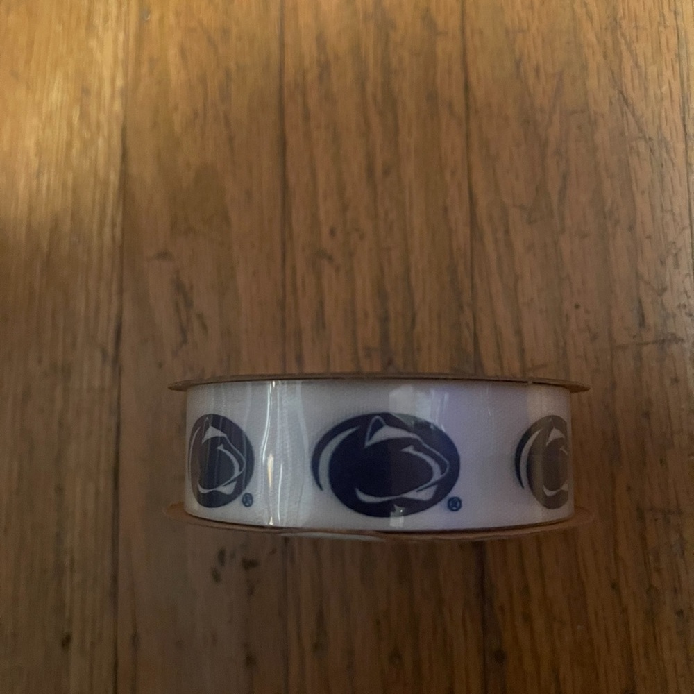 White Ribbon with Blue Logo